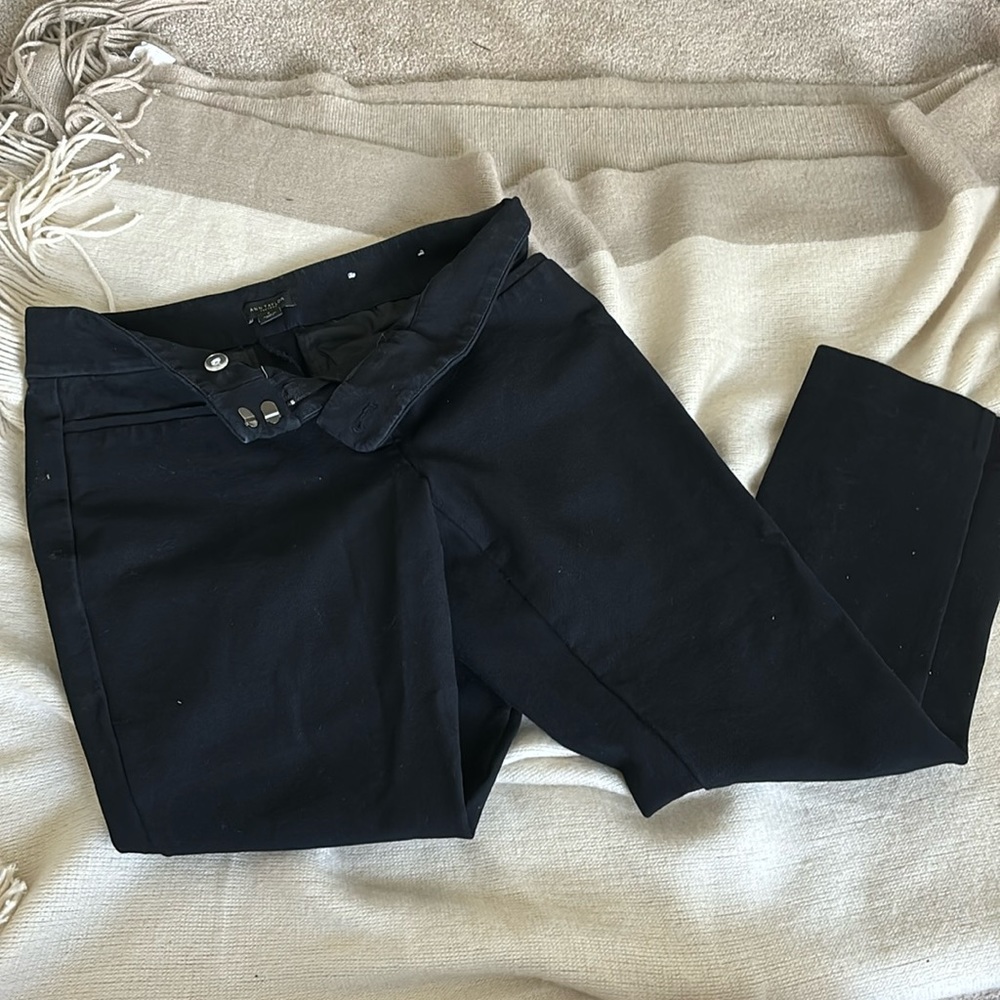 Anne Taylor black stretch chinos